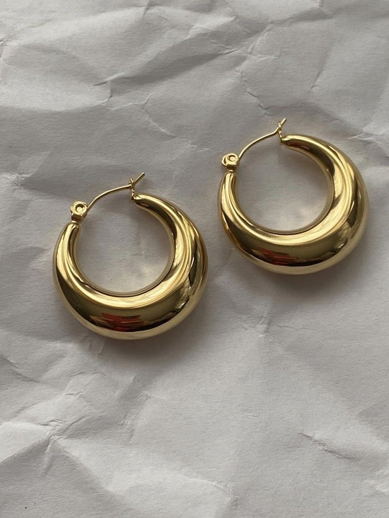 Everyday Chunky Hoops- Gold Plated