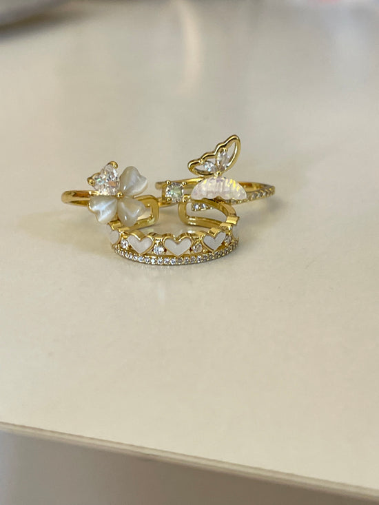 Mini Hearts Gold Plated Ring