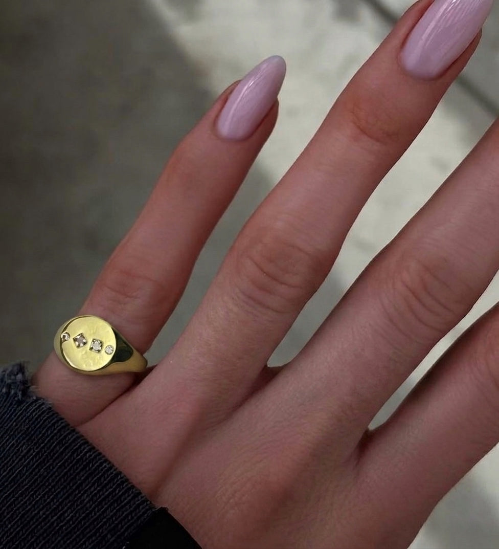 Mini Crystals Pinky Ring (Gold Plated)