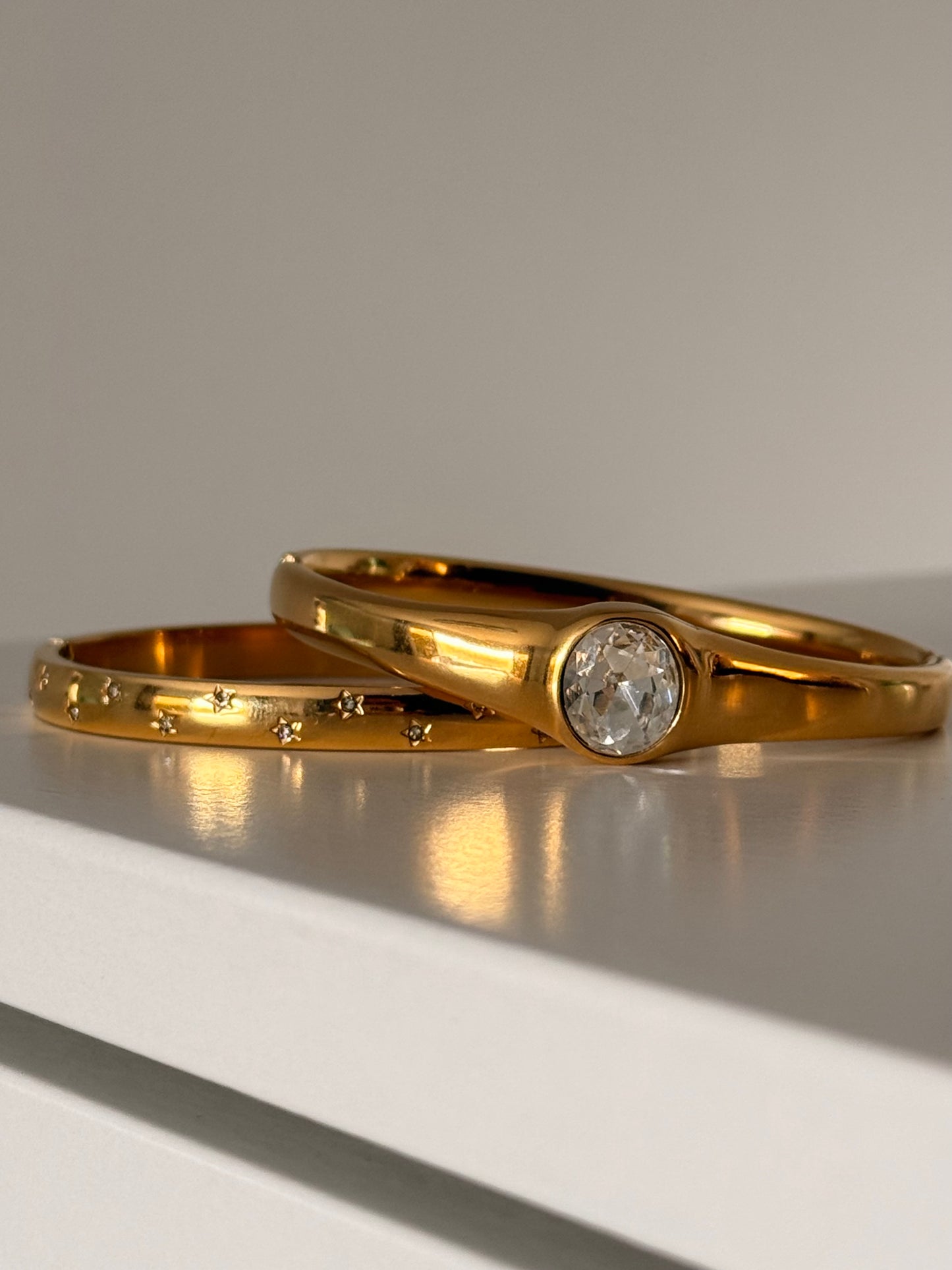 Crystal Gold Cuff (Gold Plated)