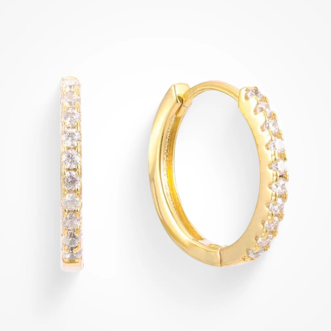 Mini Crystal Hoops (Gold Plated)