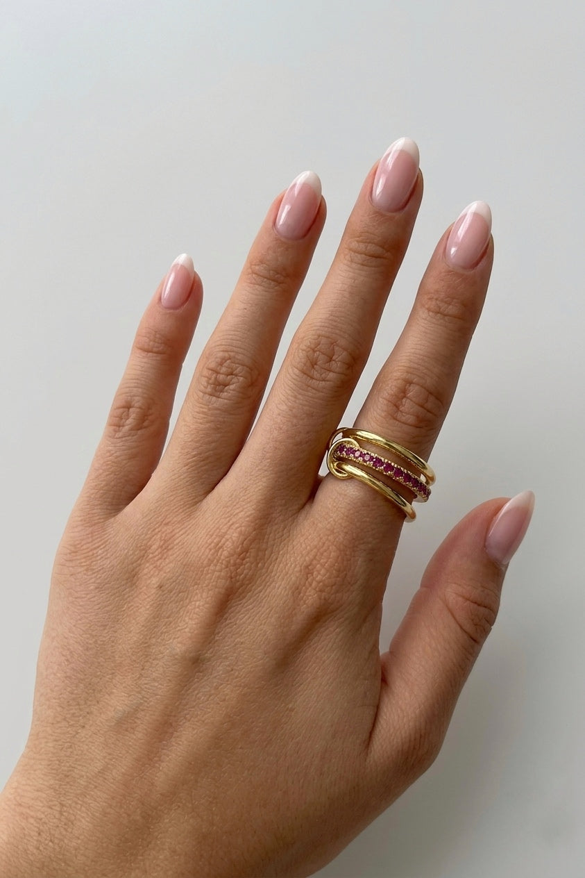 Colorful Layered Ring (Gold Plated)