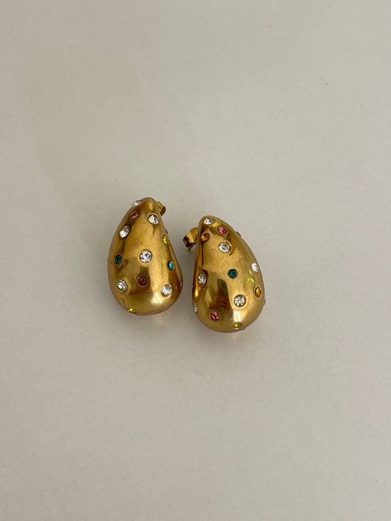 Crystal Studs Drop Earrings (Stainless Steel)