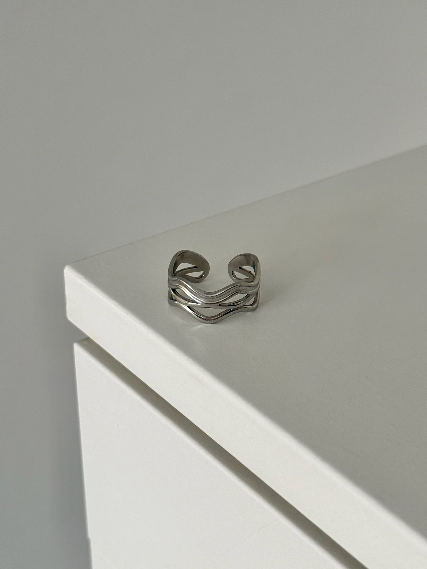 Silver Waves Ring- Stainless Steel