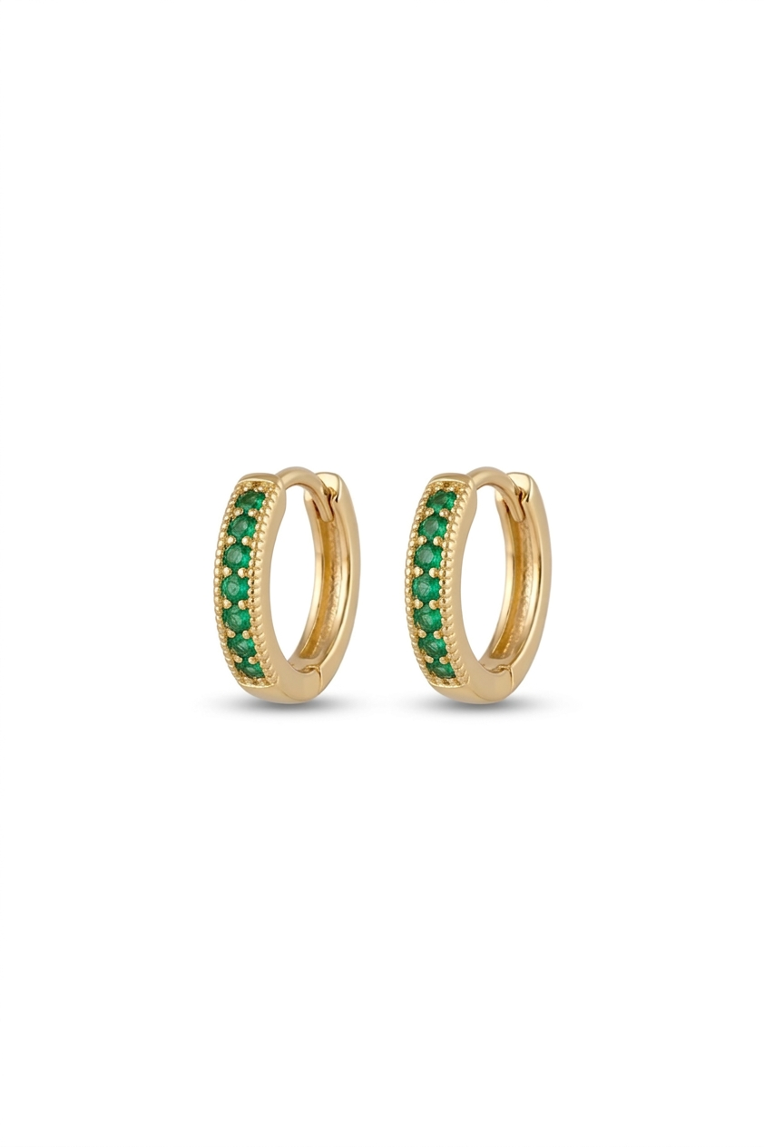 original dainty stone hoops (gold plated)