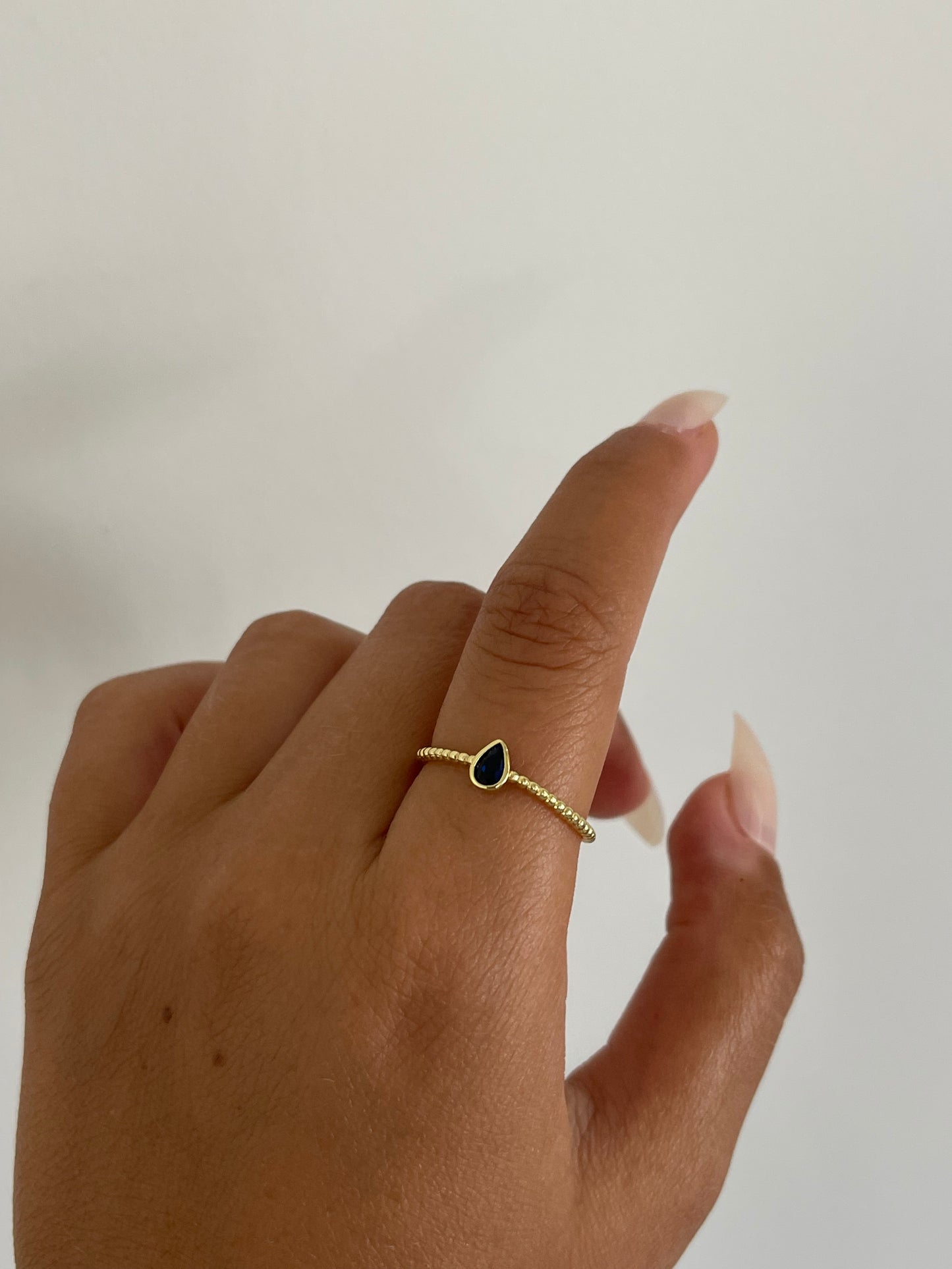 Dainty Navy Gold Plated Ring