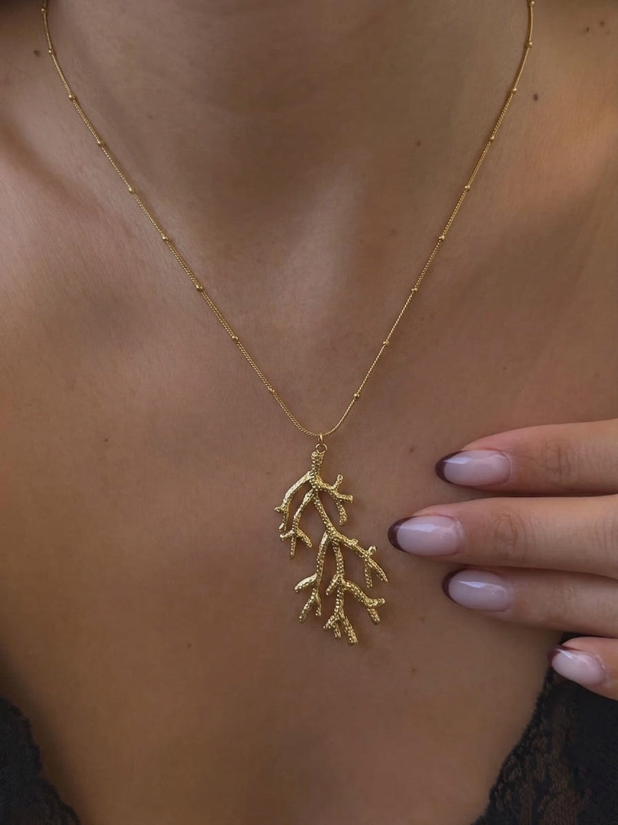 Statement Coral Necklace (Stainless Steel)