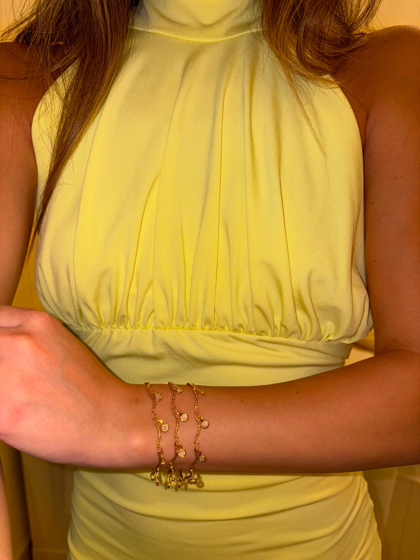 everyday crystal choker (gold plated)
