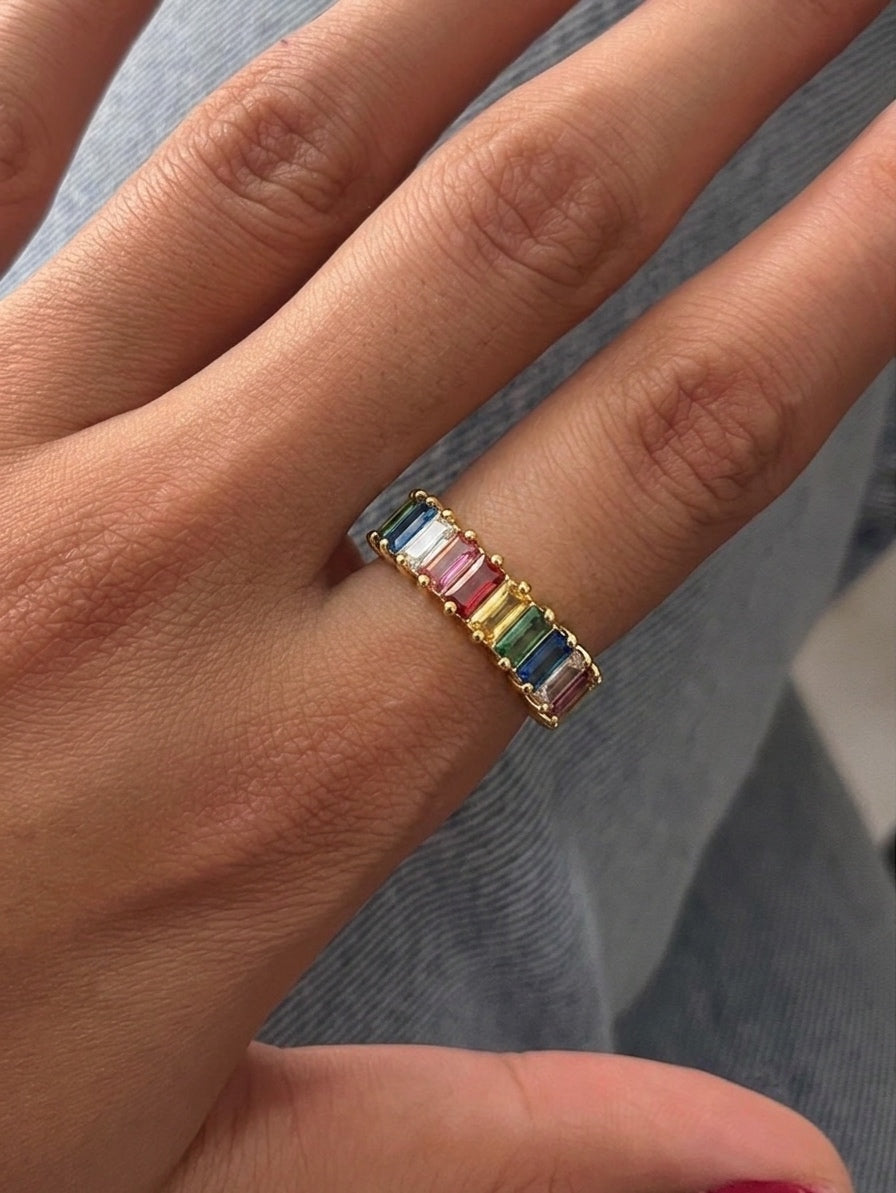 Chunky Rainbow Ring 2.0 - Gold Plated