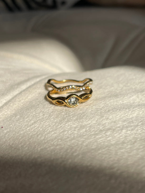 Dainty Crystal Ring- Stainless Steel