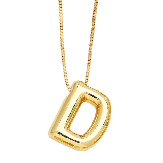 Bubble Initial Letter Necklace (Stainless Steel)