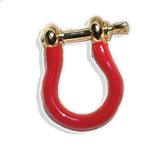 Red Horse-Shoe Charm- Gold Plated