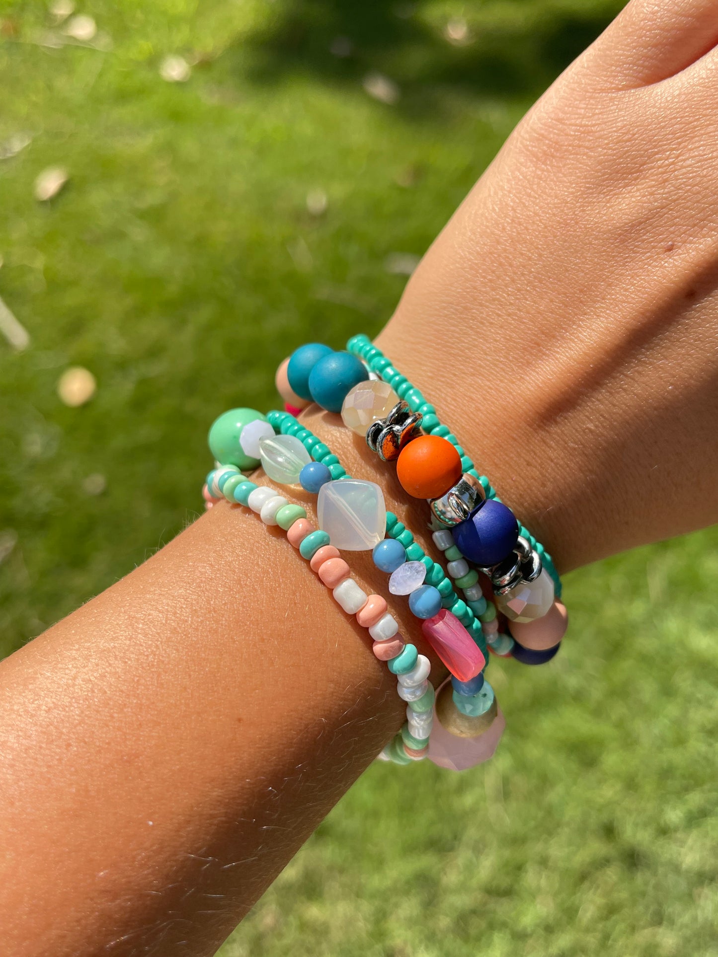 Blue Stone Layered Bracelets