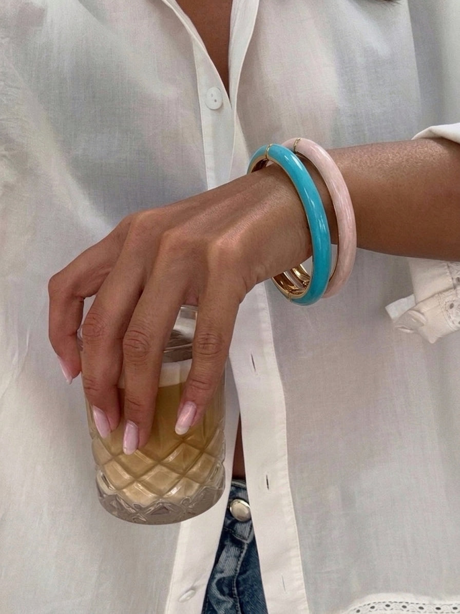 Thin Colorful Bangle (Gold Plated)