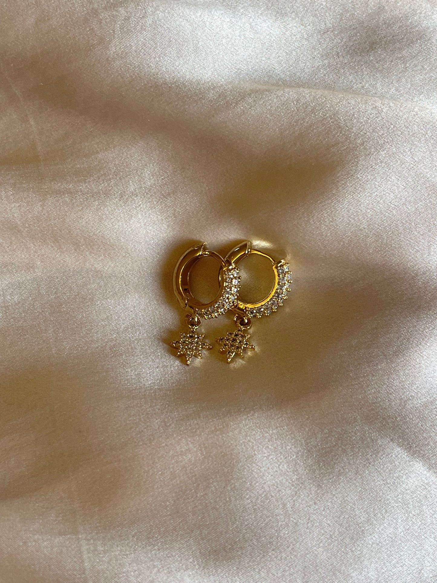 Crystal Star Hoop Earrings