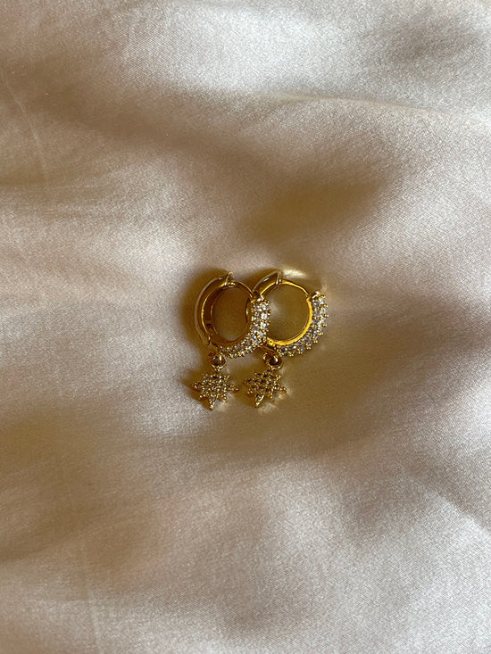 Crystal Star Hoop Earrings
