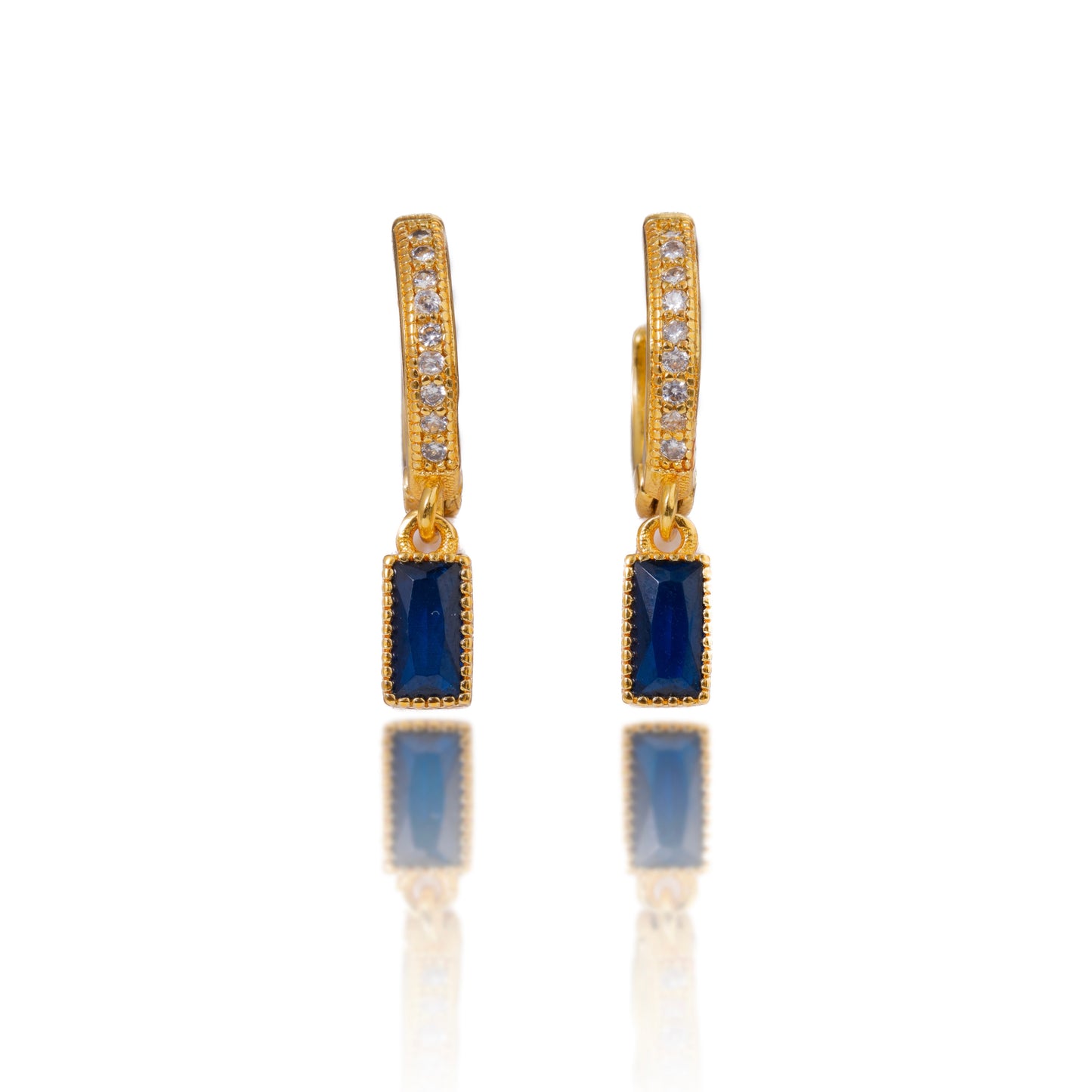 Deep Blue Dangles (Gold Plated)