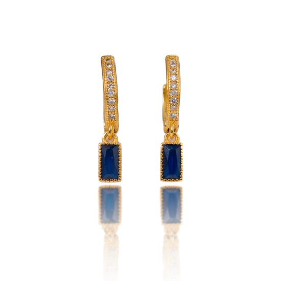 Deep Blue Dangles (Gold Plated)