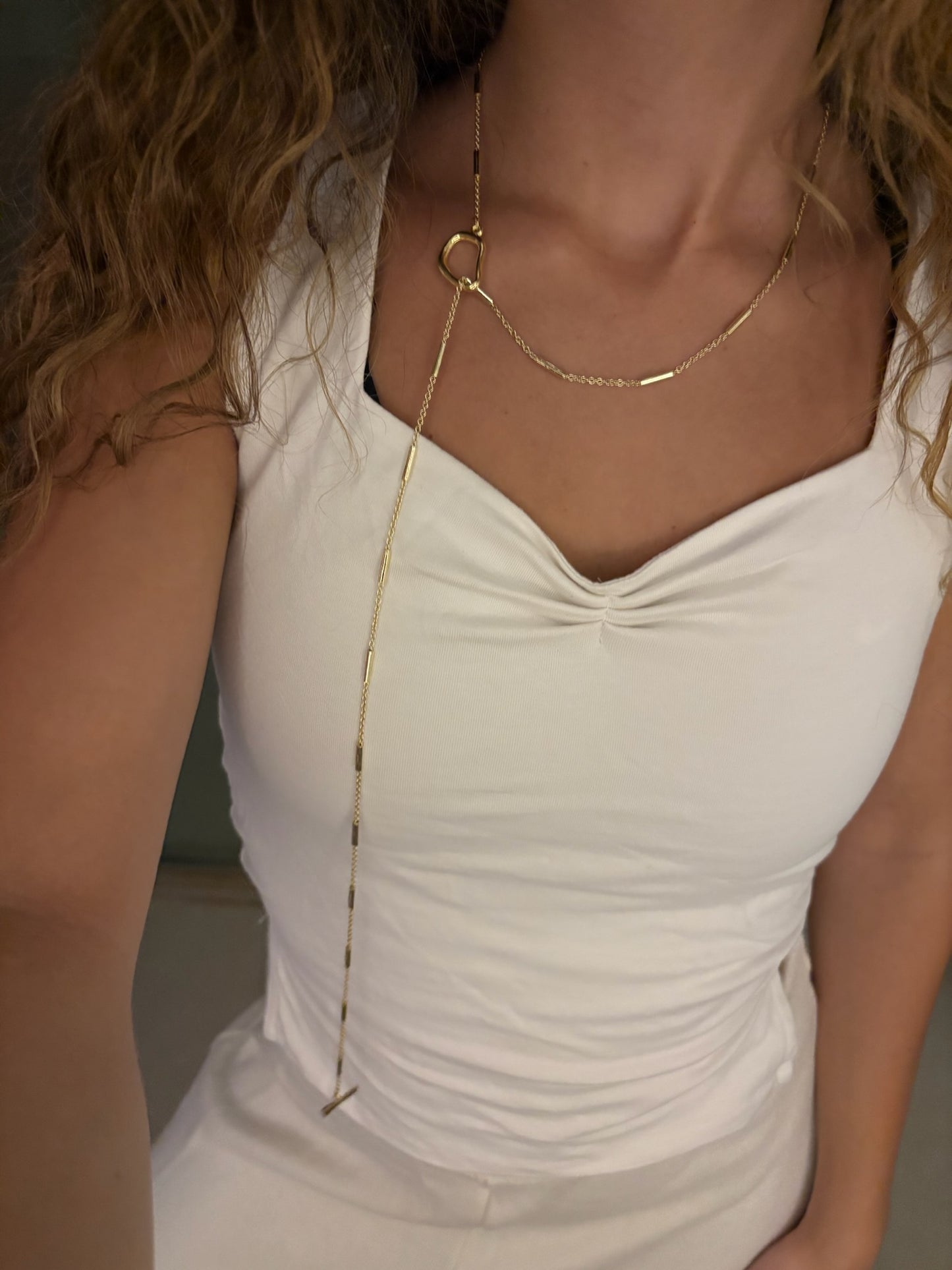 versatile drop necklace (gold plated)
