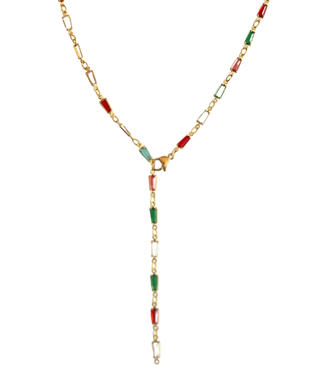Rainbow Drop Necklace (Gold Plated)