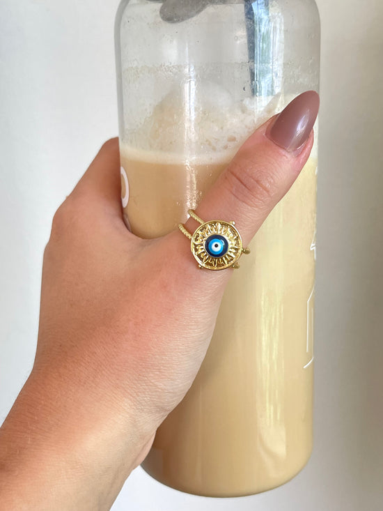 Evil Eye Gold Plated Ring