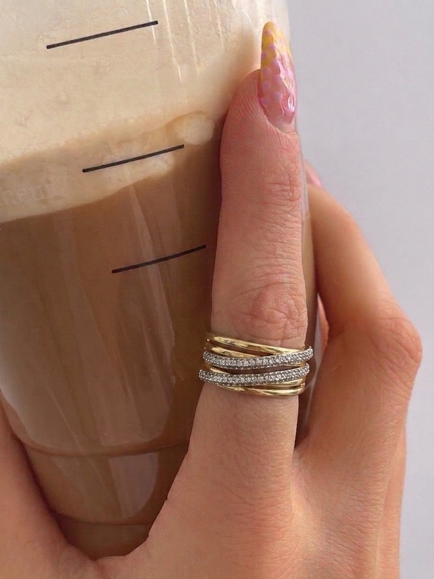 Statement Crystal Ring (Gold Plated)