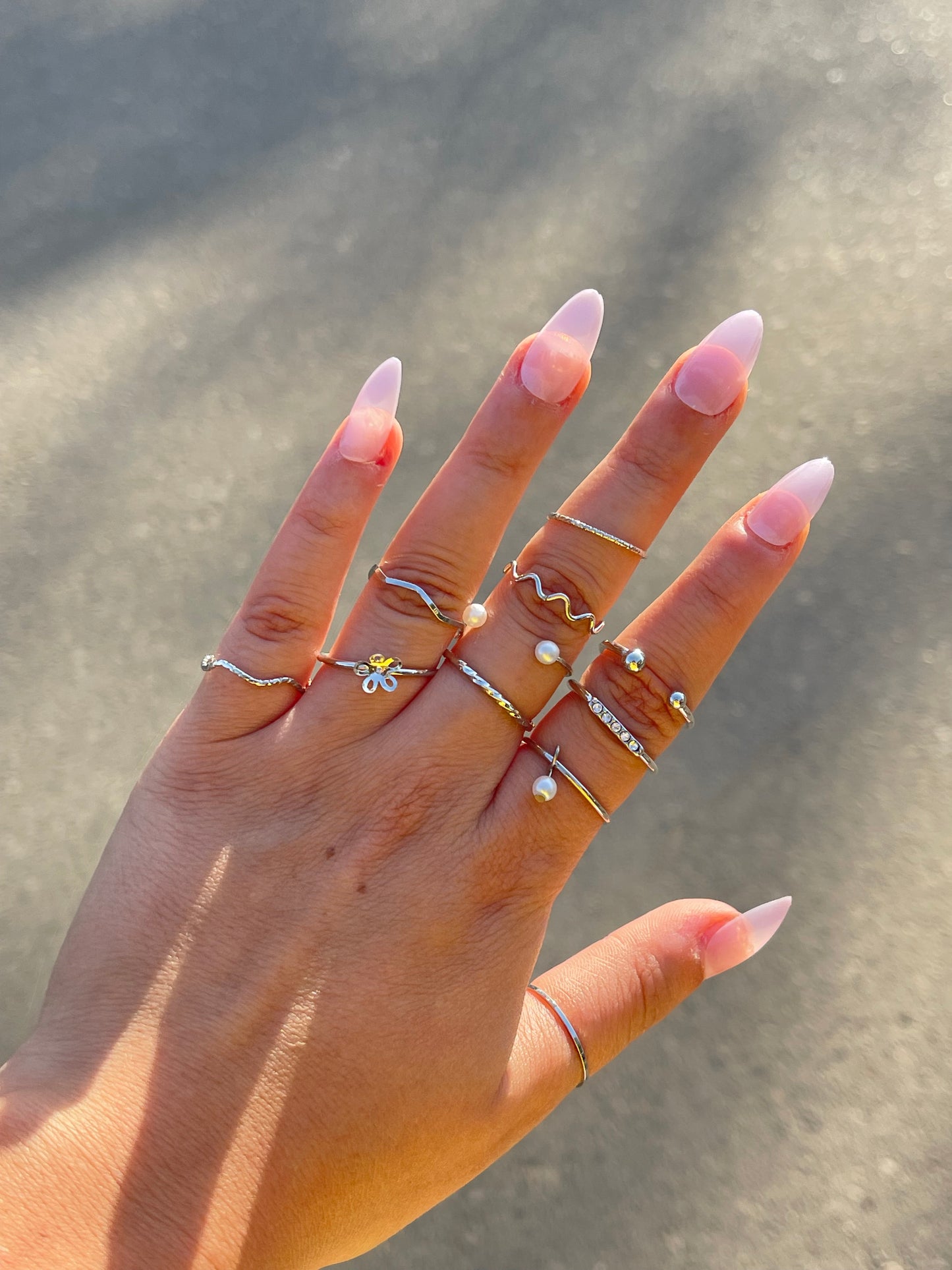 Dainty Flower Ring Set