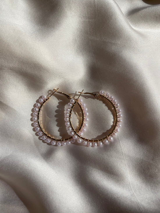 Pearl Hoop Earrings