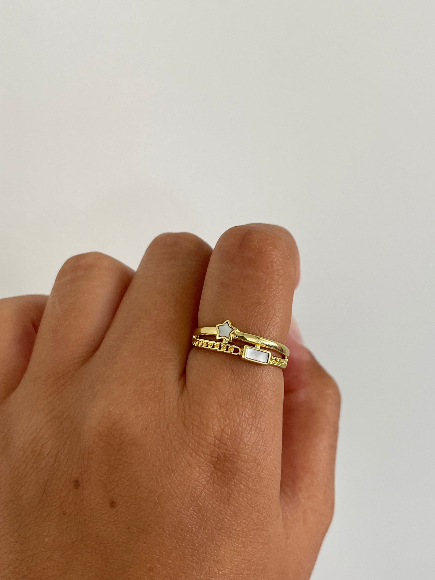 Double Star Gold Plated Ring