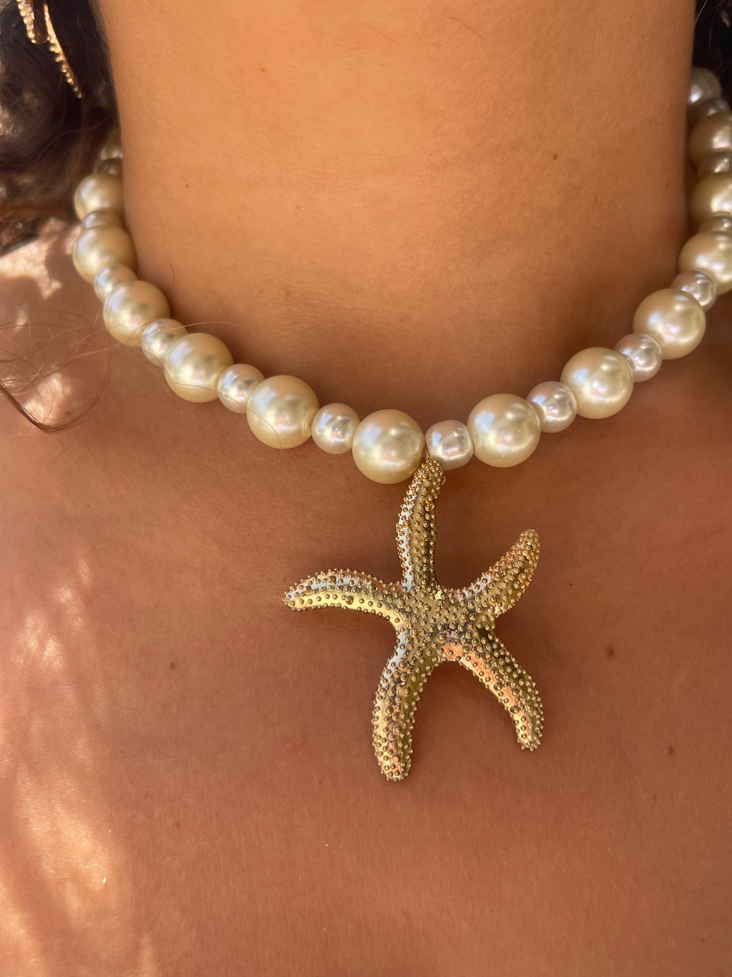 Pearly Starfish Statement Necklace