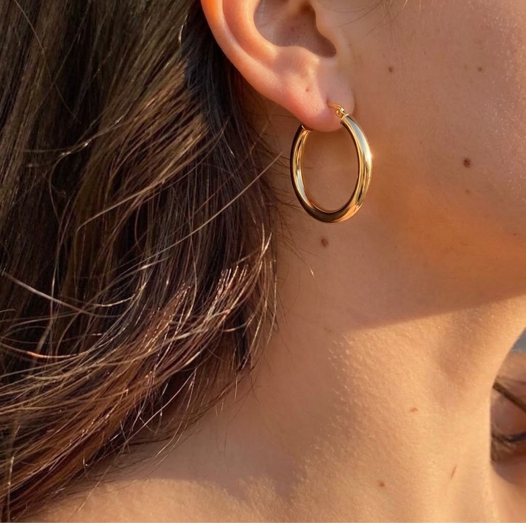 the chunky hoops (gold plated)