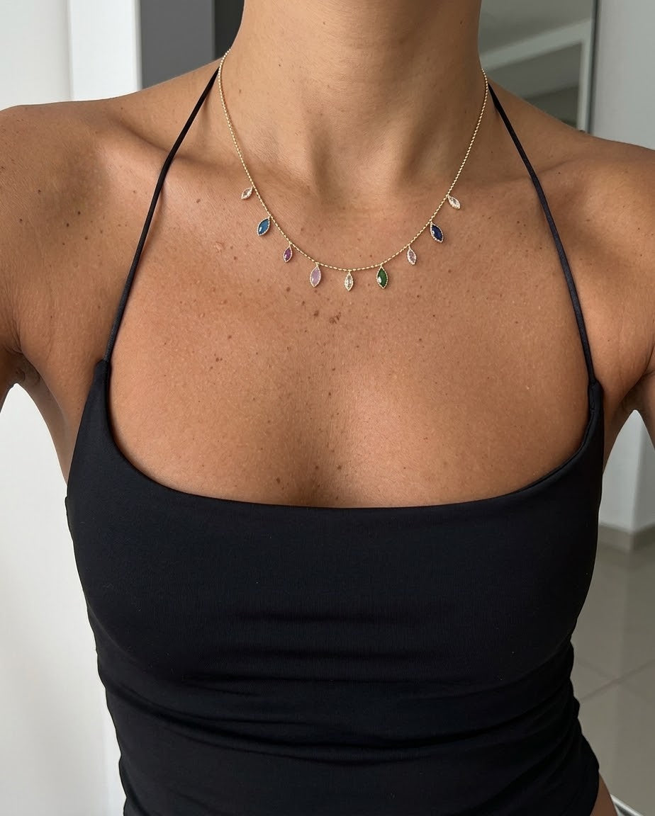 dainty stones choker (gold plated)