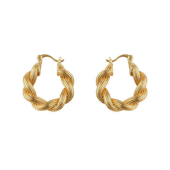 Chunky Twisted Hoop- Gold Plated