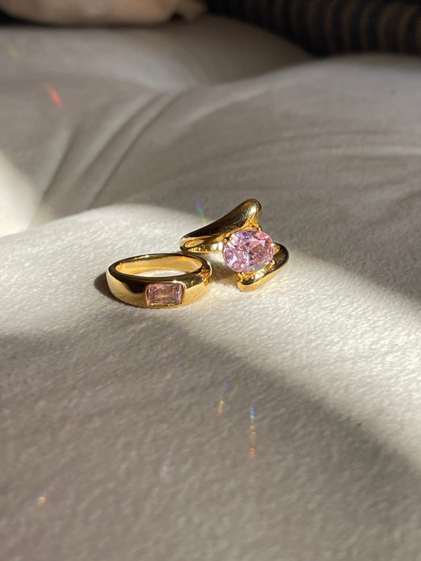 Pink Statement Ring- Stainless Steel