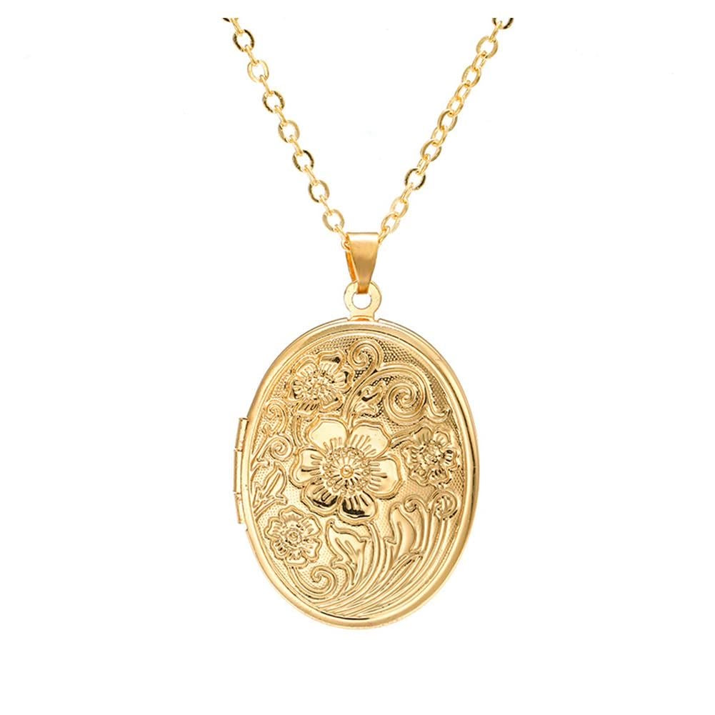 Engraved Locket Necklace - Stainless Steel