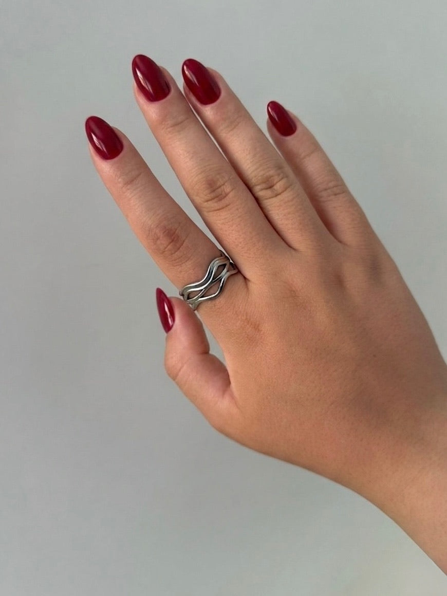 Silver Waves Ring- Stainless Steel