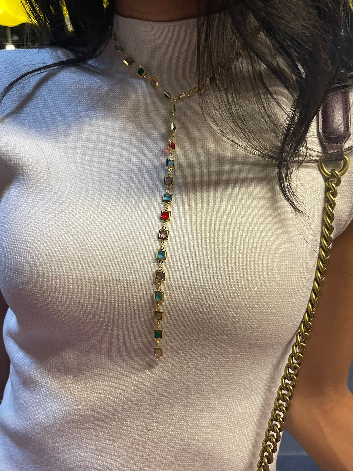 Rainbow Drop Necklace (GoldPlated)