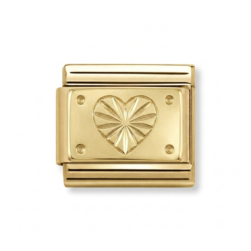 Minimal Heart - Gold Italian charm