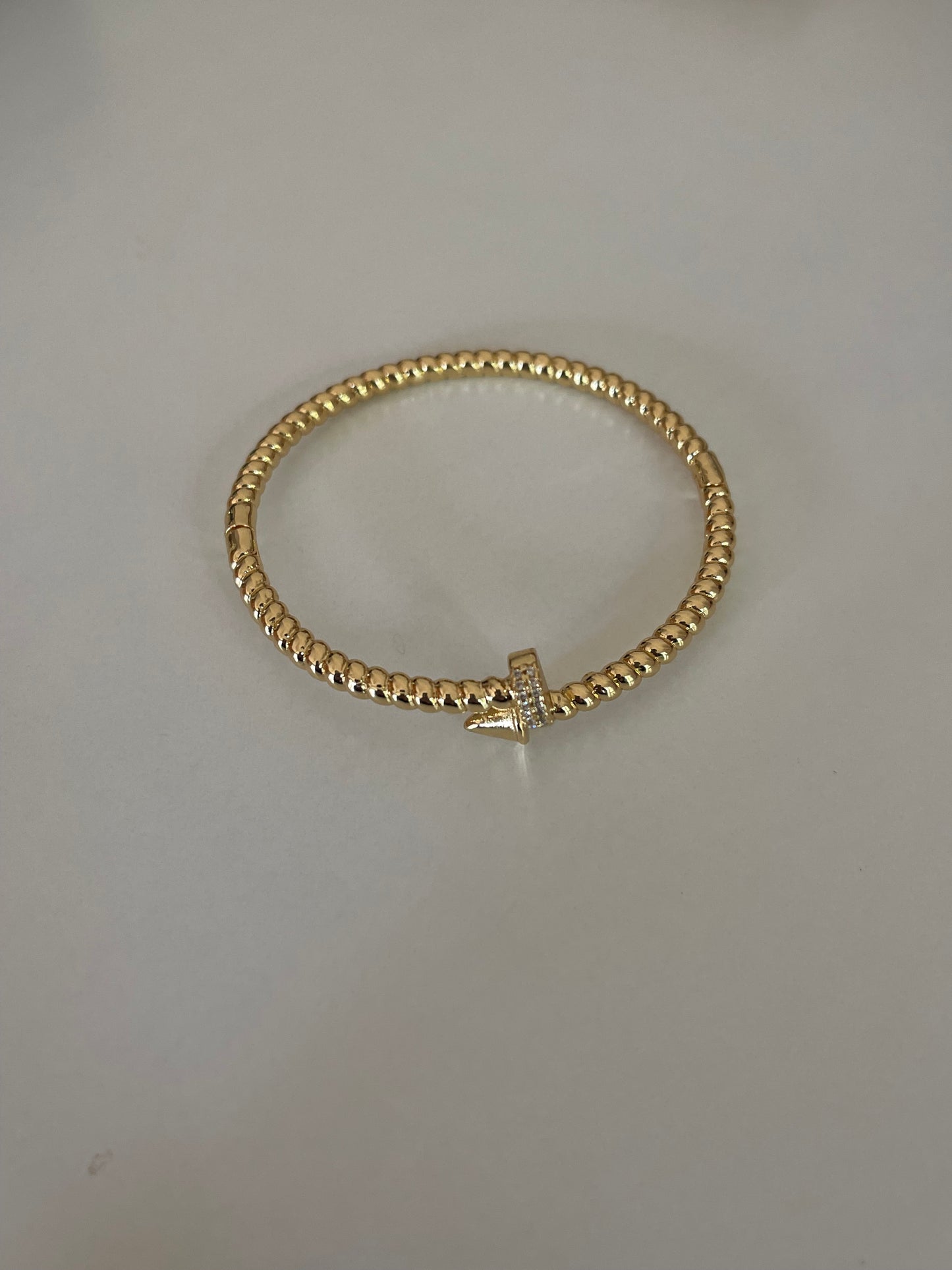 Iconic Crystal Nail Cuff Bracelet (Gold Plated)