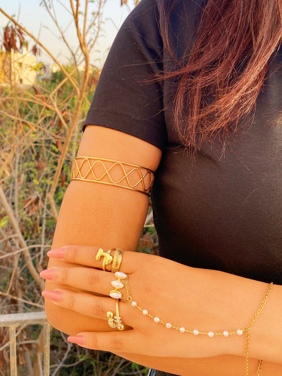 Chunky Layered Arm Cuff (Gold Plated)