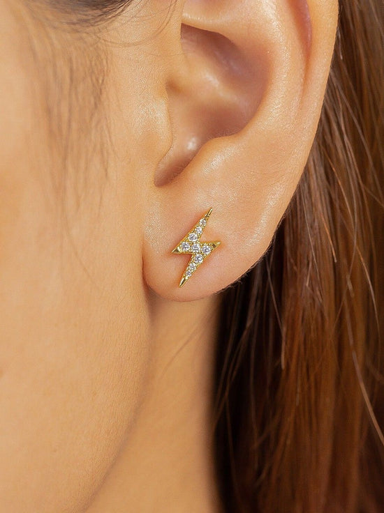 Thunder Stud Earrings (Gold Plated)