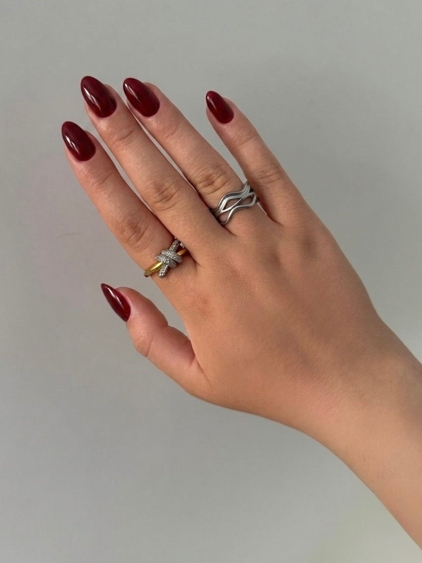 Silver Waves Ring- Stainless Steel