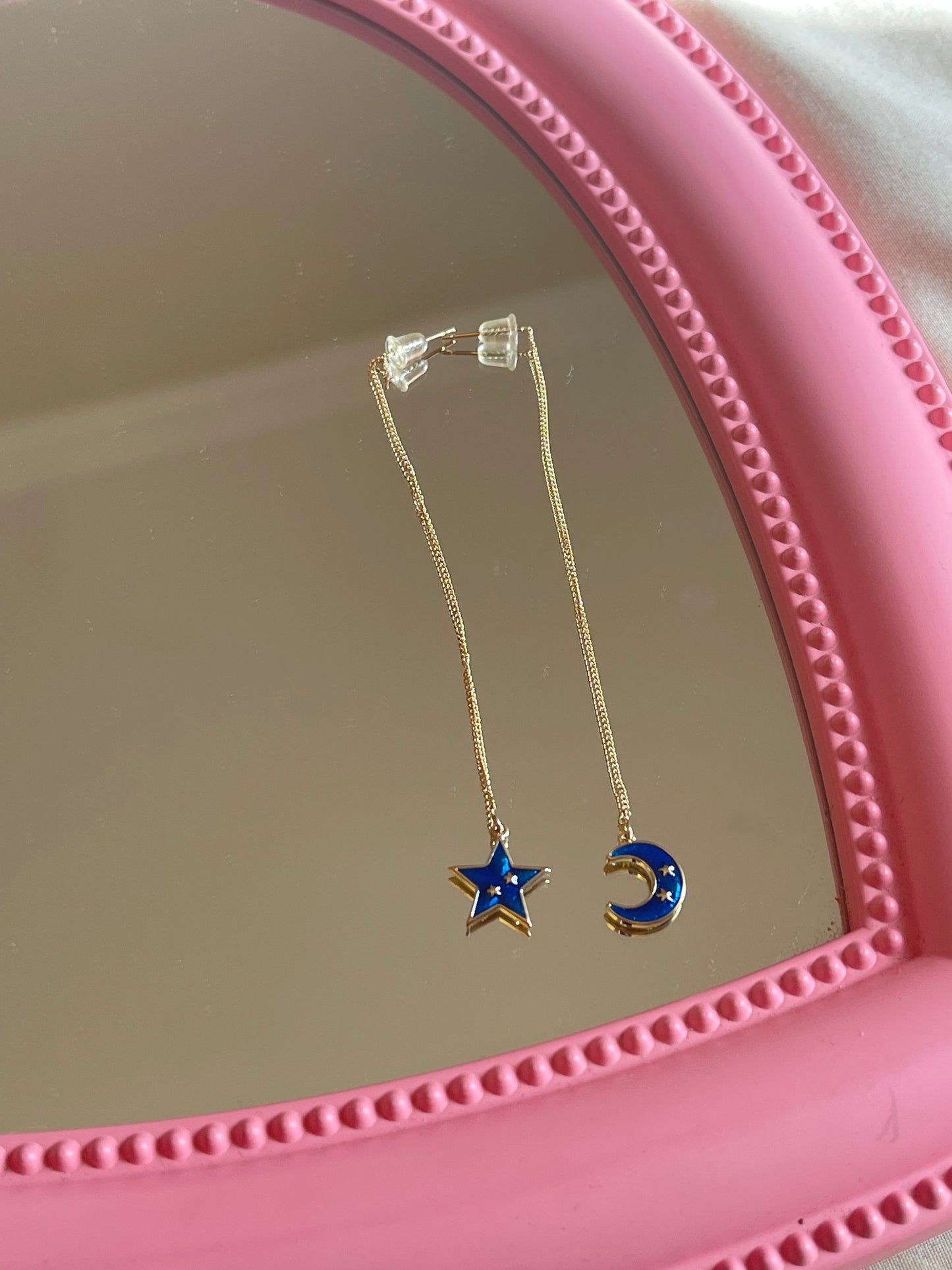 Blue Star Dangle Earrings