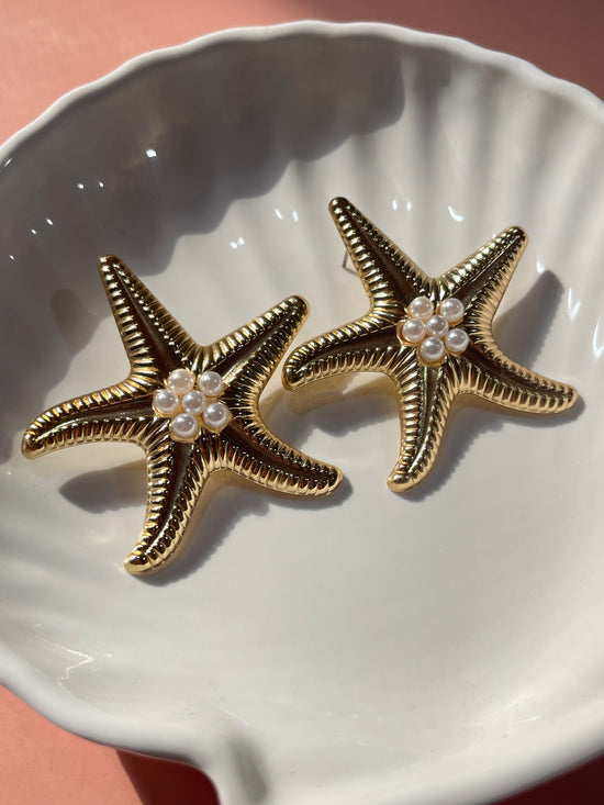 Starfish Pearl Earrings