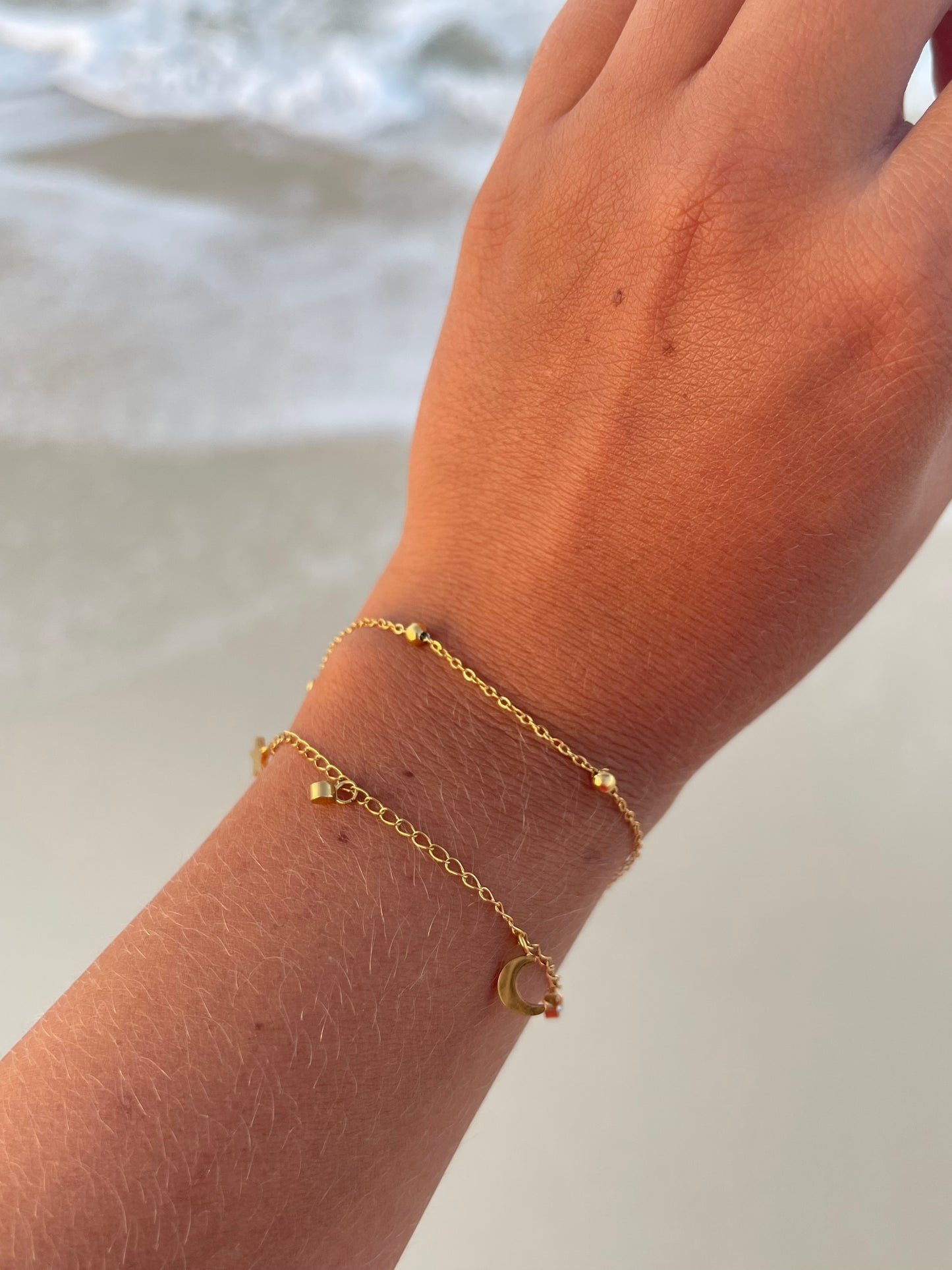 Sun Moon Bracelet Stack (Stainless Steel)