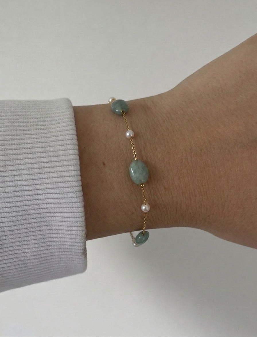 Blue Stones Bracelet (Gold Plated)
