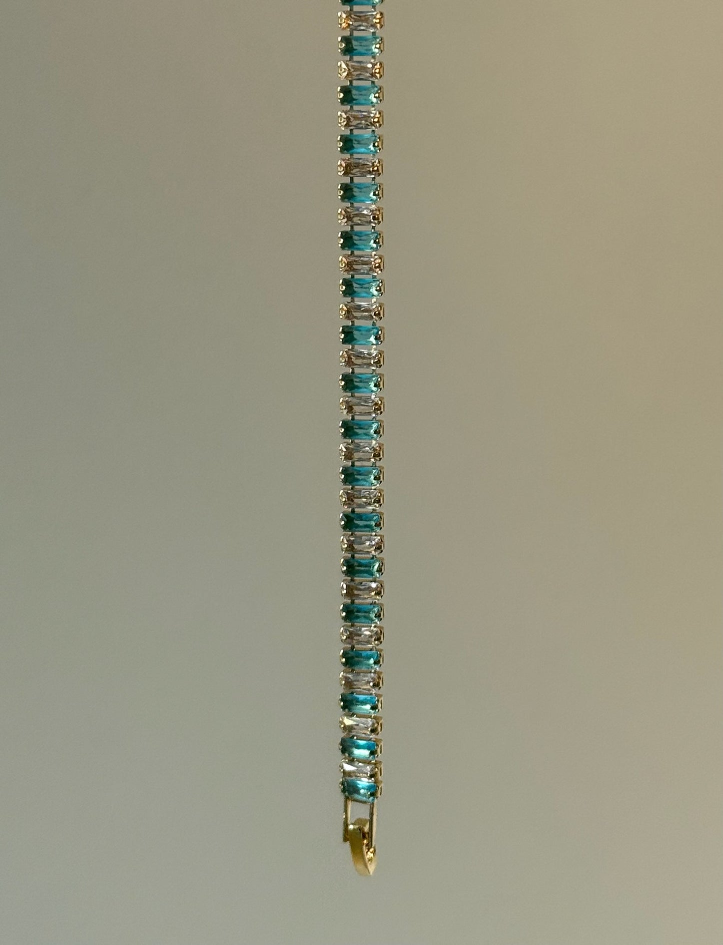 Blue Stone Crystal Bracelet- Gold Plated