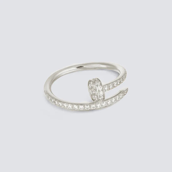 Crystal Nail Ring (Gold Plated)