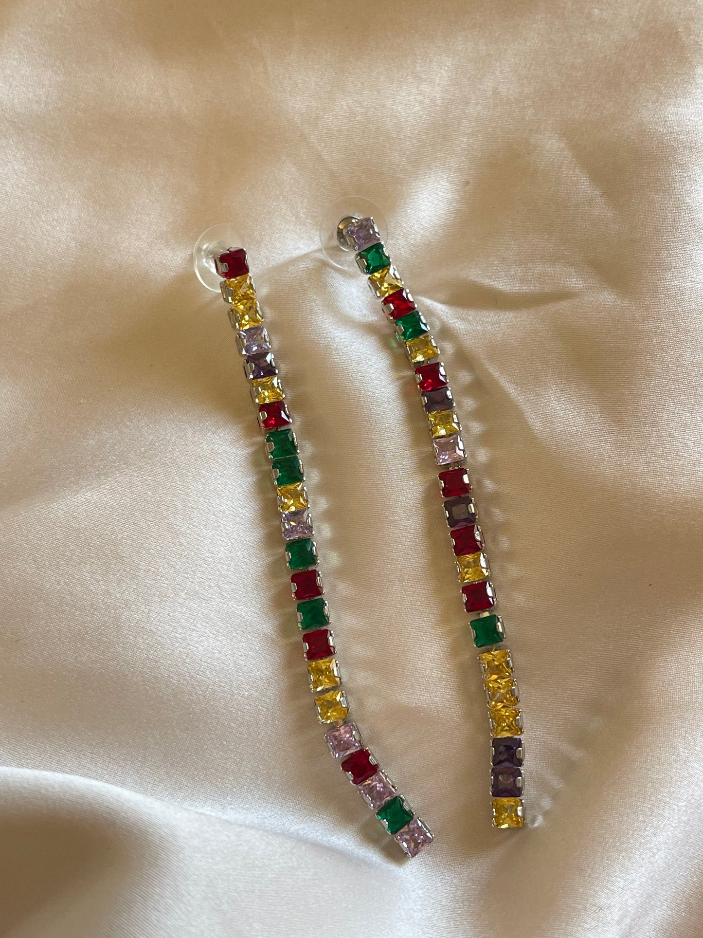 Colourful Stones Drop Earrings