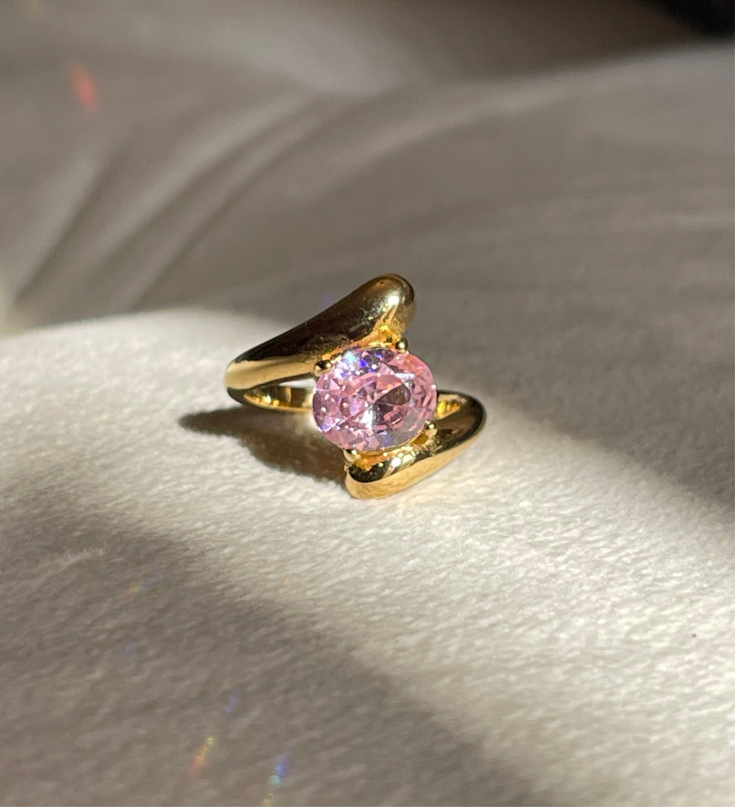Pink Statement Ring- Stainless Steel